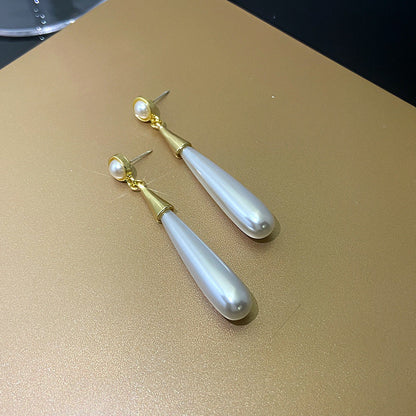 French Style Vintage Pearl Water Drop Earrings