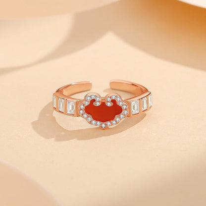 Women's Sterling Sier Red Agate Clavicle Chain Necklaces