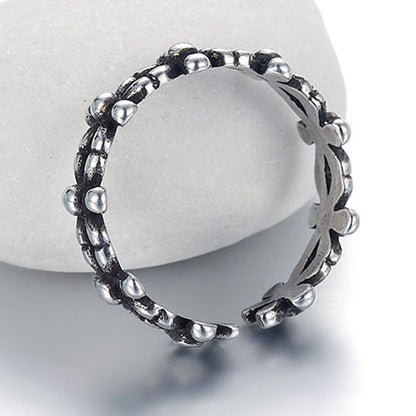 Creative Ornament Sier Plated Female Black Finger Imitation Rings