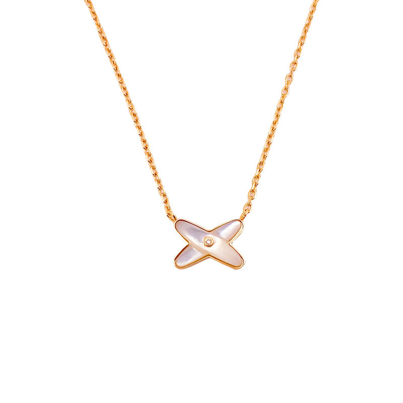 Natural White Shell Female Rose Gold Necklaces