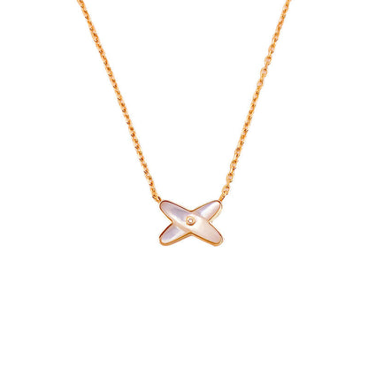 Natural White Shell Female Rose Gold Necklaces