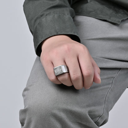 Men's Style Stainless Steel Glossy Thumb Distressed Rings