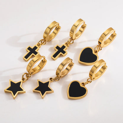 Stainless Steel Love Cross Sweet Cool Mild Earrings