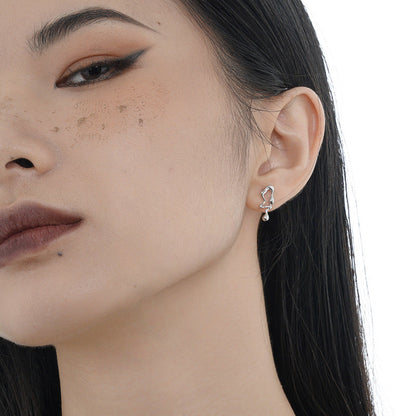 Women's Style Small And Personalized Water Drop Ear Sterling Sier Earrings