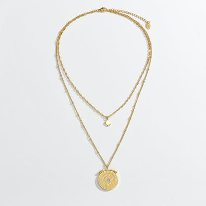 Women's Steel Mango Diamond Round For Design Twin Necklaces