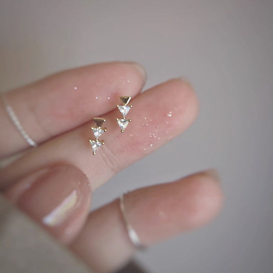 Fairy Straight Row Triangle Female Niche Geometric Earrings
