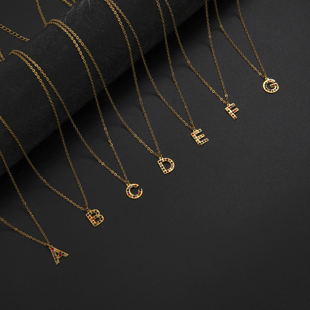 Titanium Steel Light Luxury And Simplicity Colorful Necklaces