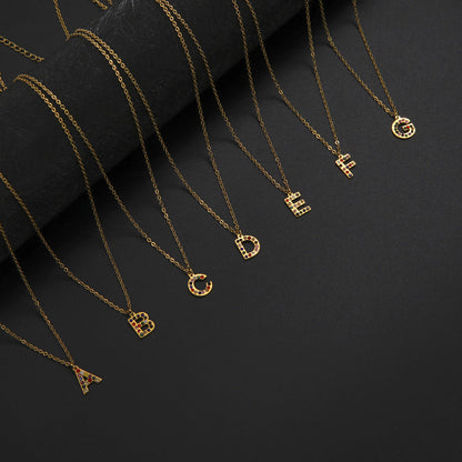 Titanium Steel Light Luxury And Simplicity Colorful Necklaces