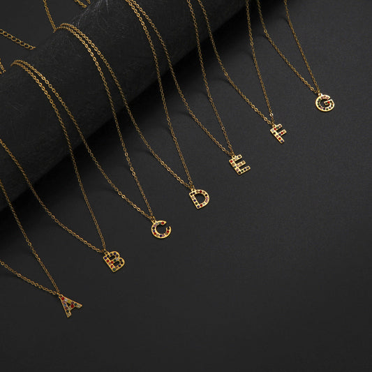 Titanium Steel Light Luxury And Simplicity Colorful Necklaces