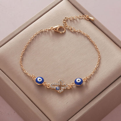 Women's Electroplated Devil's Eye Four-leaf Clover Fashion Bracelets