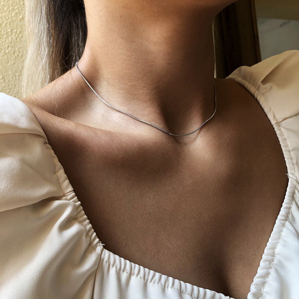 Men's Simple Temperament Hip Hop Punk Thin Round Necklaces