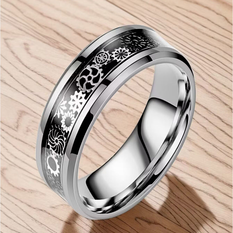 Men's Steel Personalized Gear Wheel Fashion Hand Rings