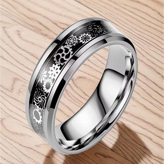 Men's Steel Personalized Gear Wheel Fashion Hand Rings