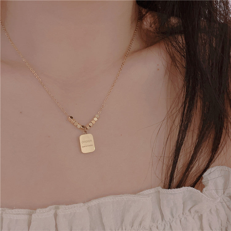 Steel Design Letter Temperamental Tassels Sweater Necklaces