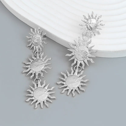 Women's Summer Flower Alloy Metal Feeling Sunflower Earrings