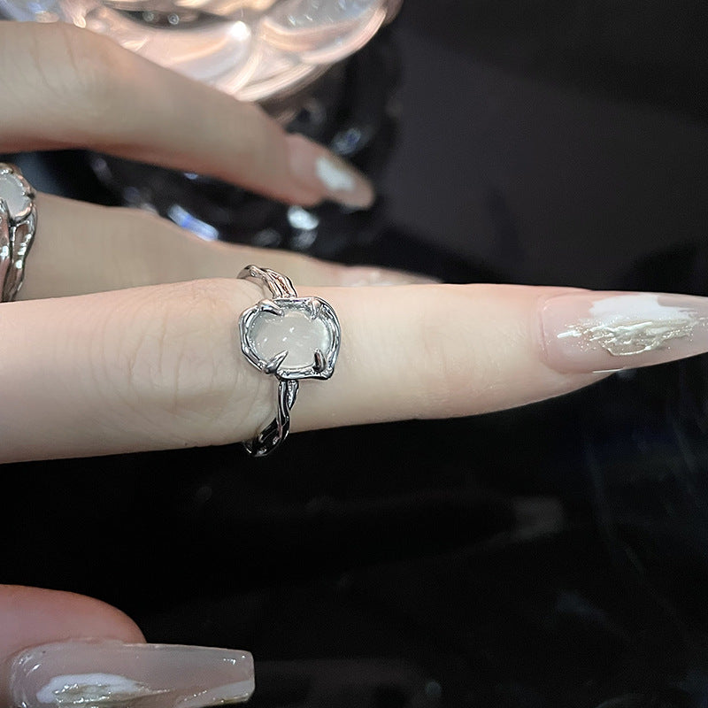 Opal Design Cold Style Irregular French Rings