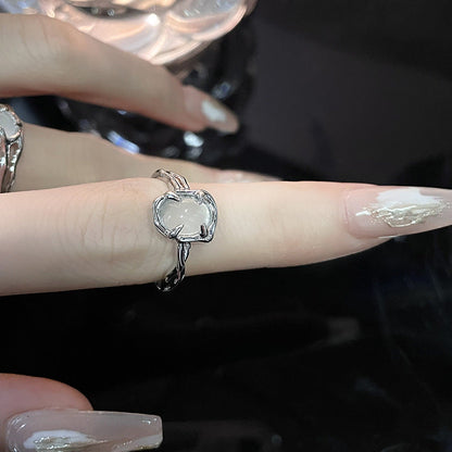 Opal Design Cold Style Irregular French Rings