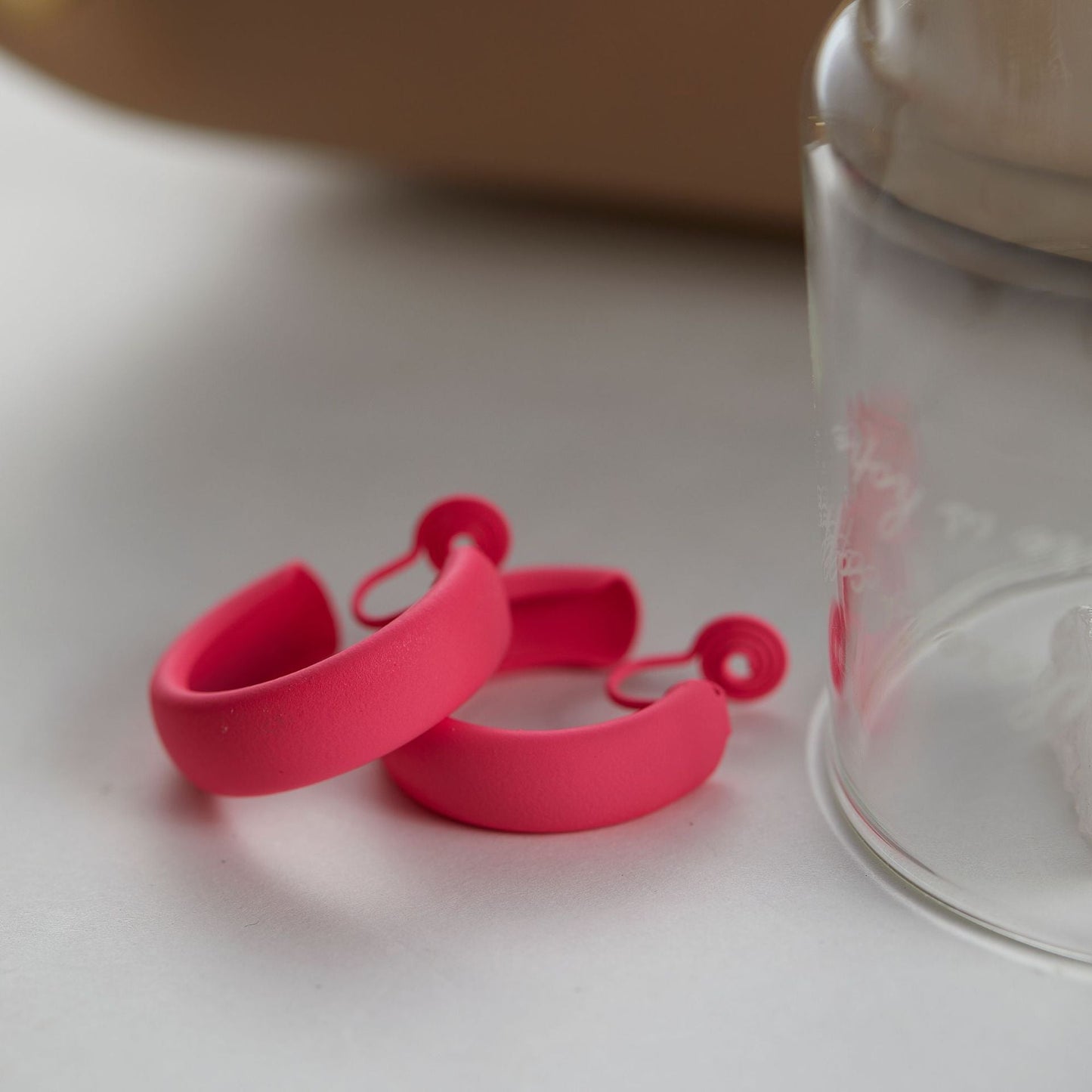 Pink Ear Female Temperament Eardrops Clip Earrings