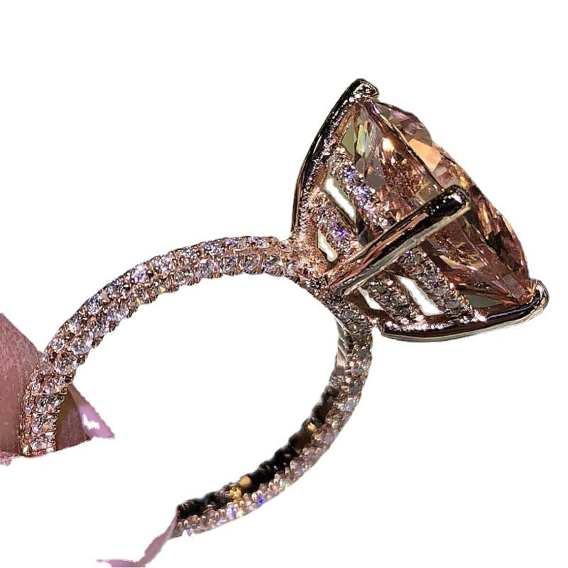 Square Super Flash Zircon Retro Temperament Rings