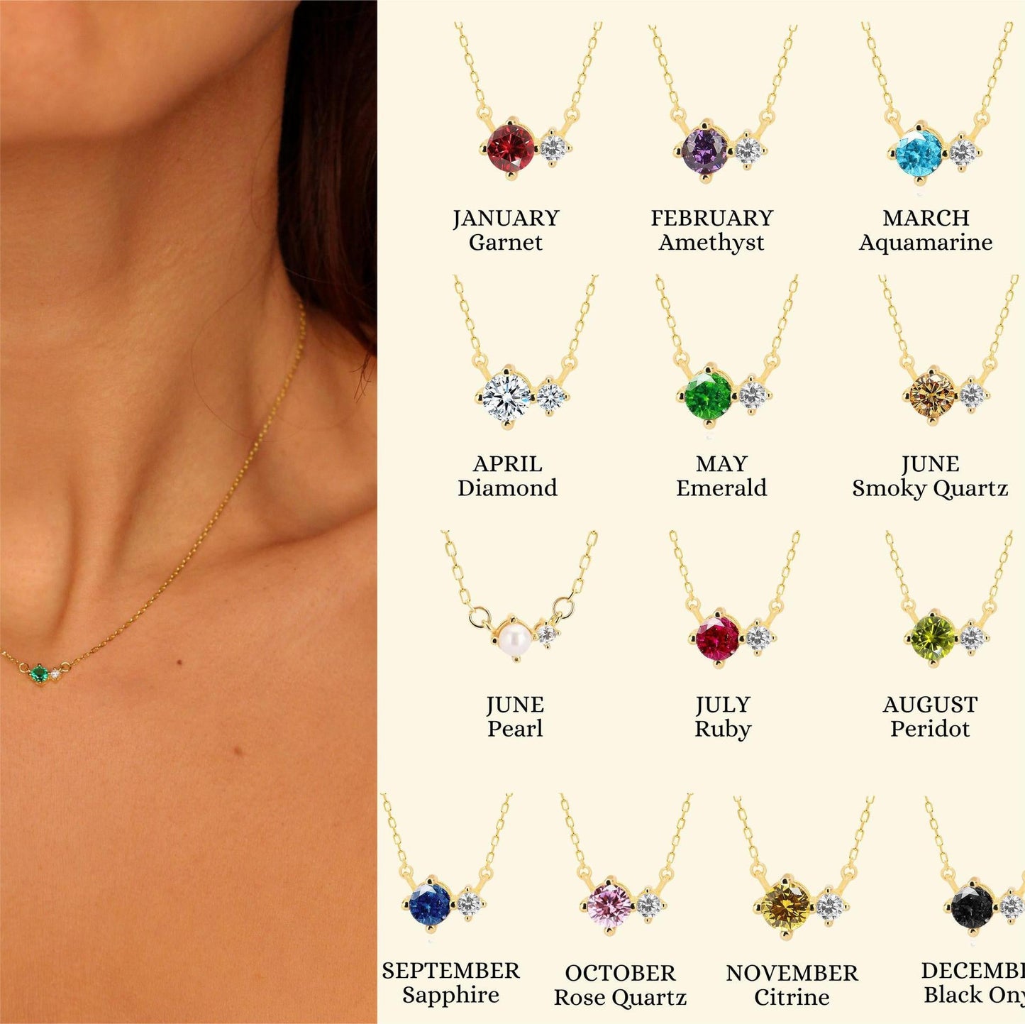 Birthstones Birthstone Zircon Vintage Literary Clavicle Necklaces