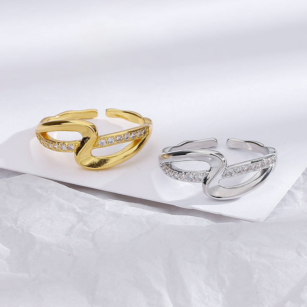 Light Luxury High-grade Cross Geometric Girlfriends Rings