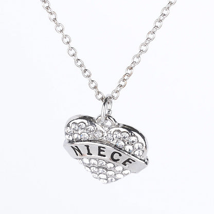 Simple Letter Family Member Full Diamond Necklaces