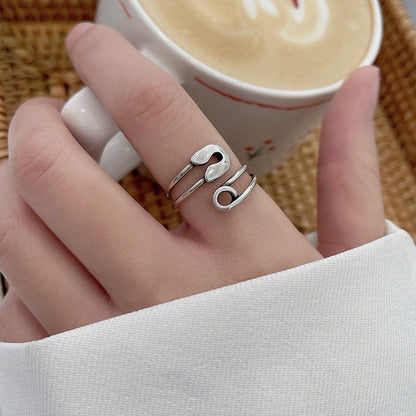 Women's Sier Niche Pin Korean Style Personalized Rings