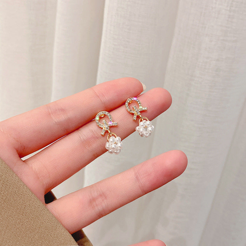 Women's Ear Geometric Bow Eardrops Graceful Full Earrings