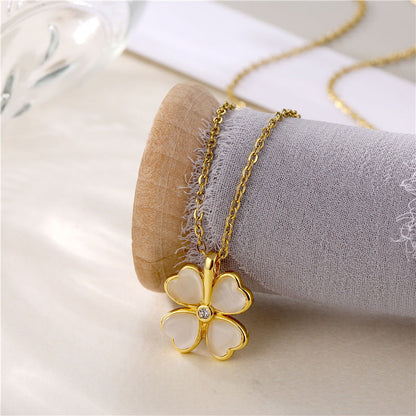 Women's Gold-plated Cat Eye Exquisite Petal Clavicle Necklaces