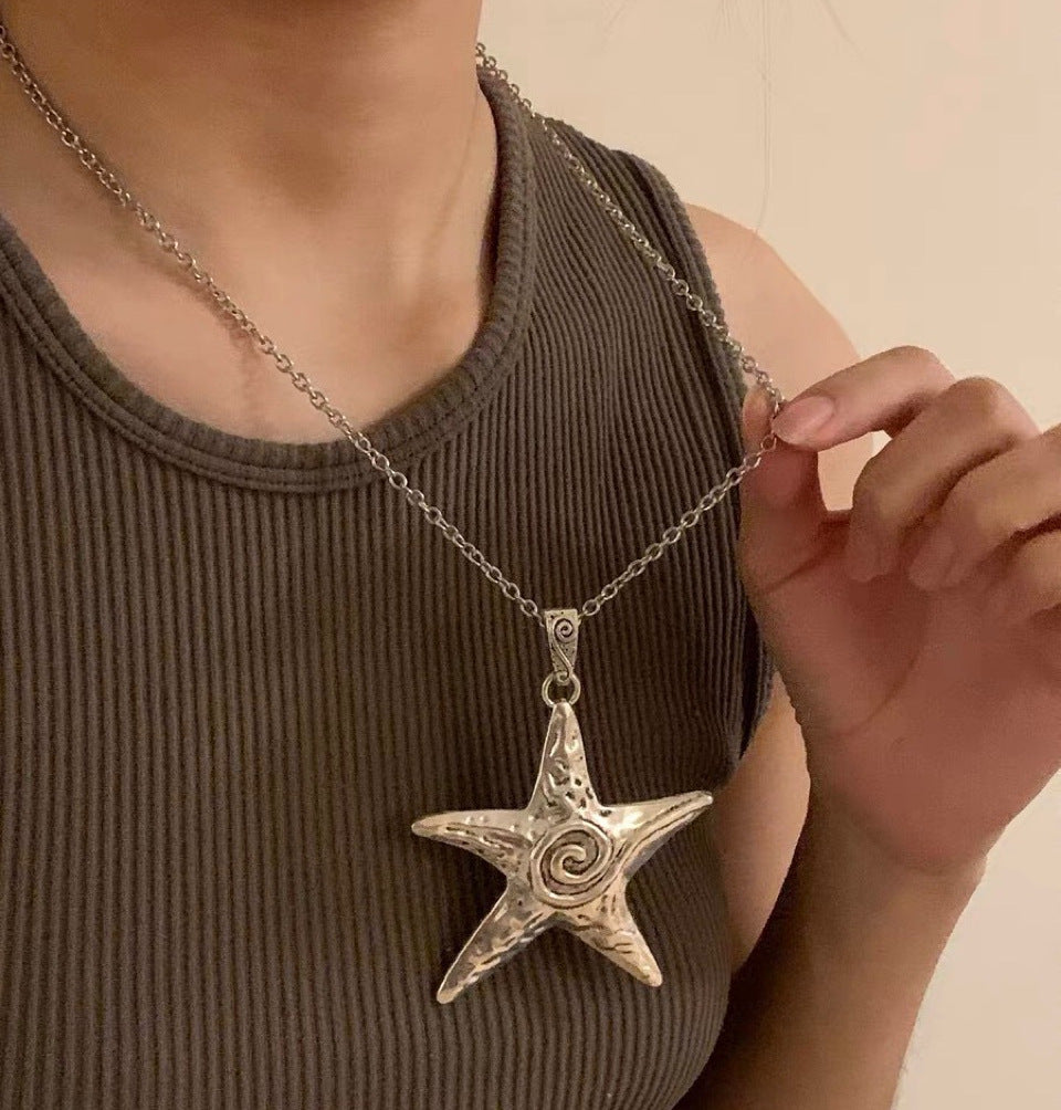 Sweet Cool Star Five-pointed Pendant Exaggerated Necklaces