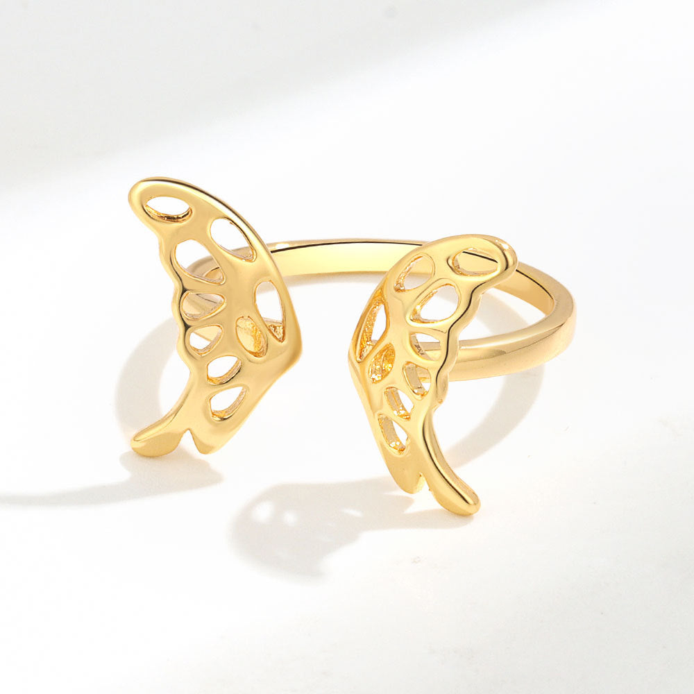Simple Hollow Butterfly Female Golden Niche Rings