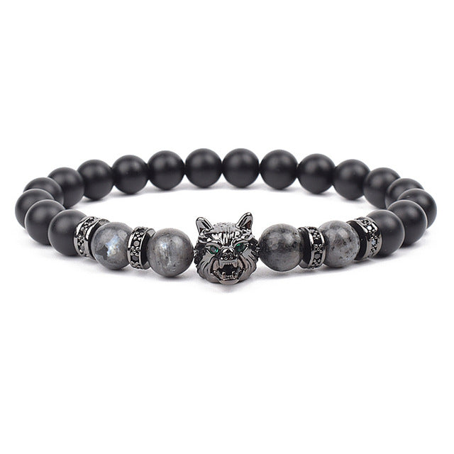 Men's Domineering Wolf Head Micro Inlaid Zircon Bracelets