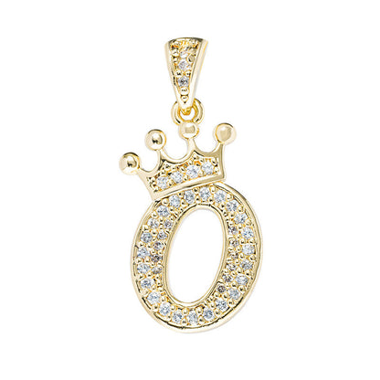 English Letters Full Diamond Pendant Simple Necklaces