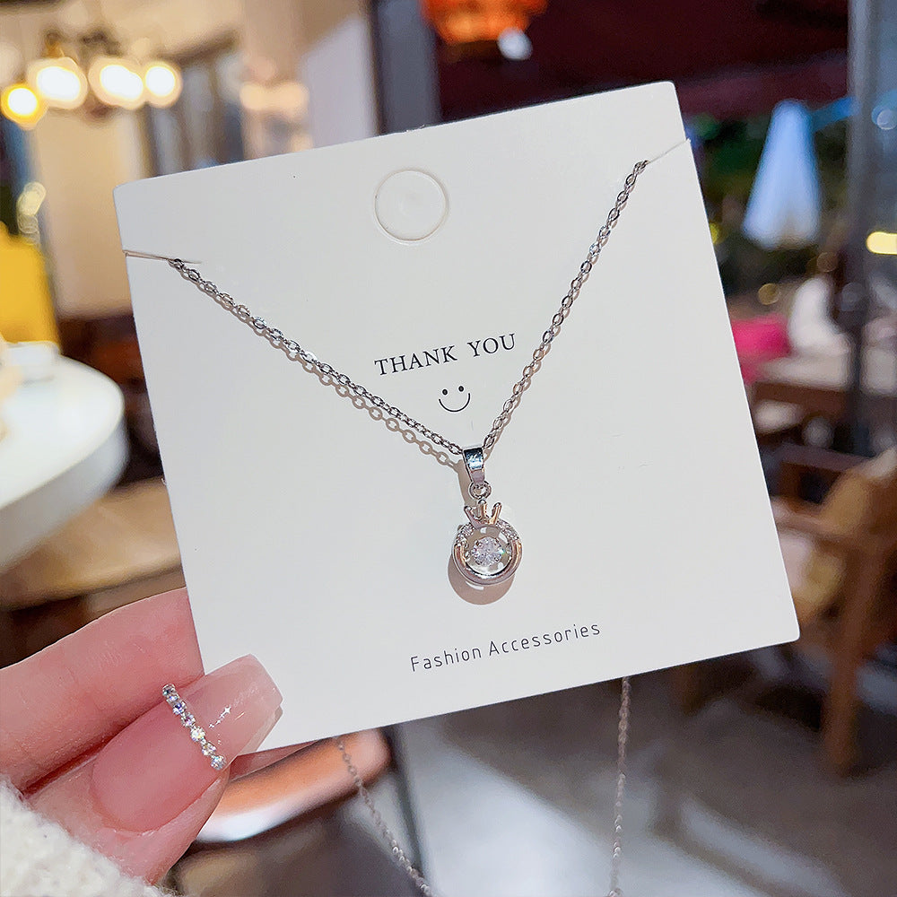 Smart Zircon Pendant Niche Design Clavicle Chain Titanium Necklaces
