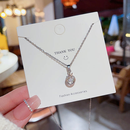 Smart Zircon Pendant Niche Design Clavicle Chain Titanium Necklaces