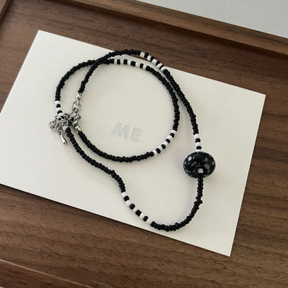 Black Rope Fashion Commuter Geometric Clavicle Chain Necklaces