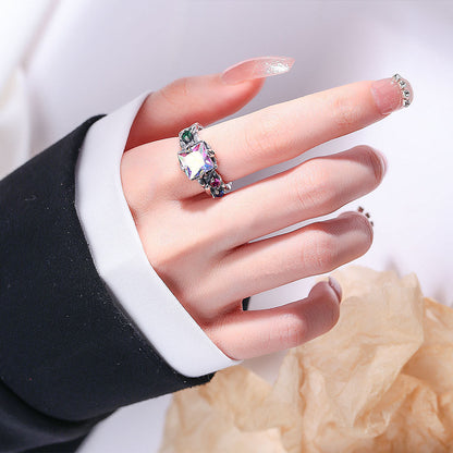 Gradient Colorful Female Autumn Niche Design Rings