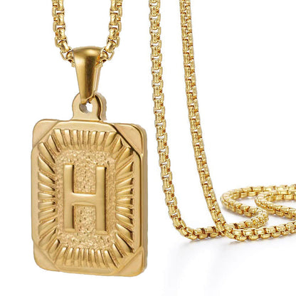 Men's Hip Hop Stainless Steel Simple Golden Necklaces