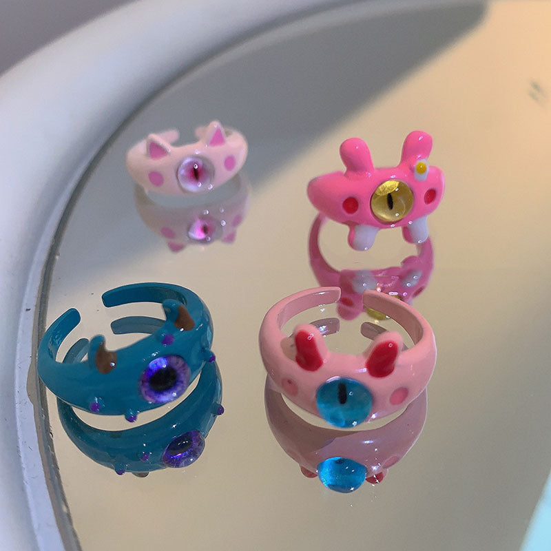 Cat Monster Childlike Cute Index Finger And Sweet Rings