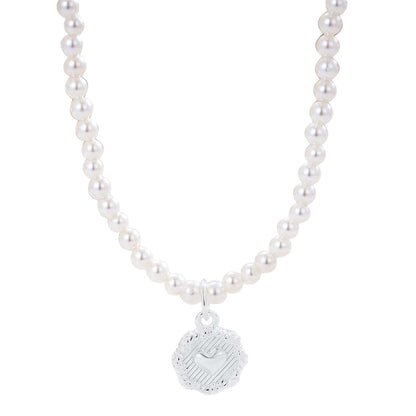 Women's Sterling Sier Pearl Heart Temperamental Minority High-grade Ornament Light Necklaces