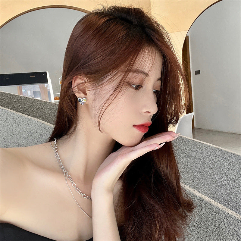 Heart Female Niche Design Trendy High Class Earrings