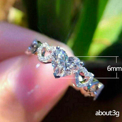 Style Fresh Simple Fashion Heart-to-heart Zircon Female Rings