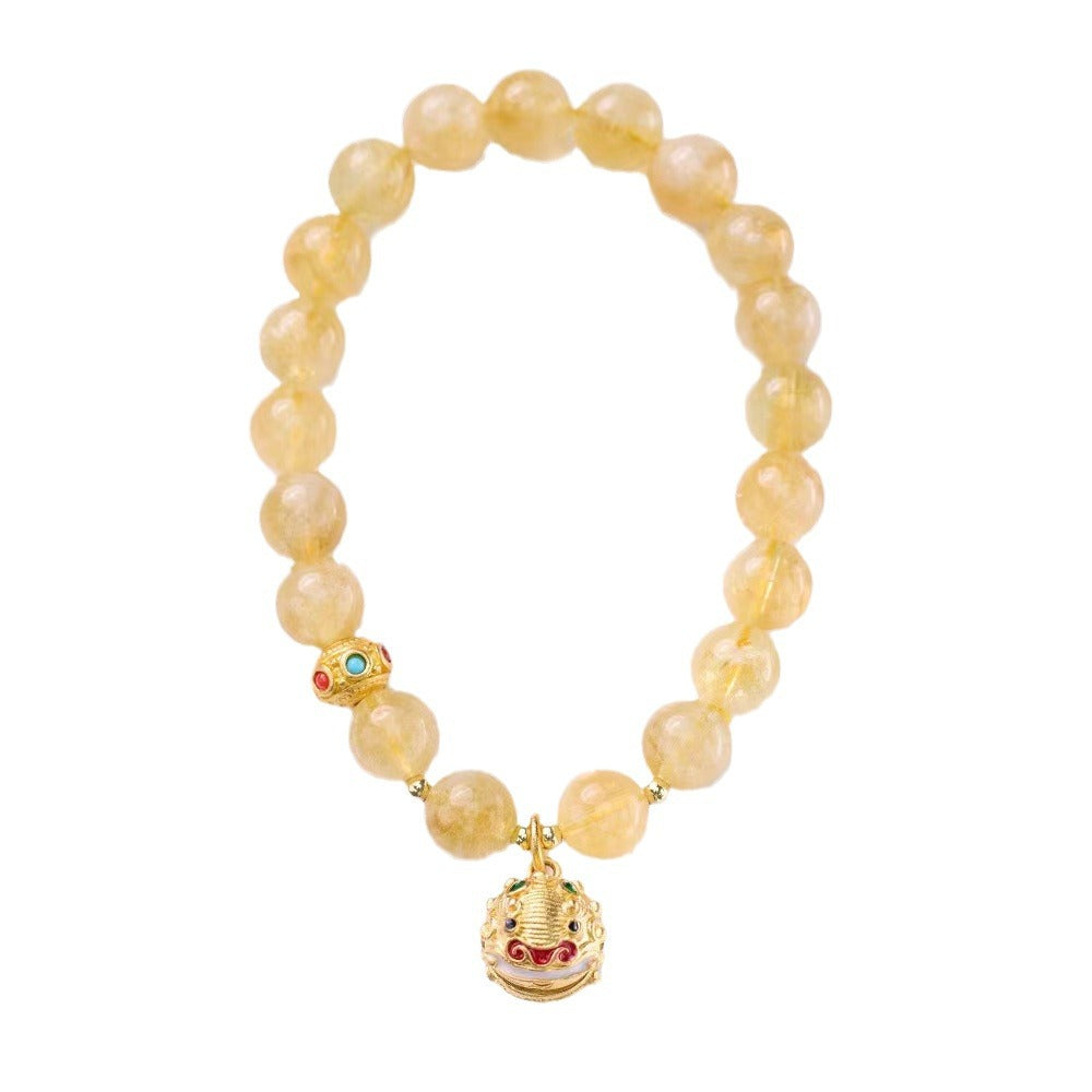 Jade Wooden Beaded Golden Bell Small Bracelets