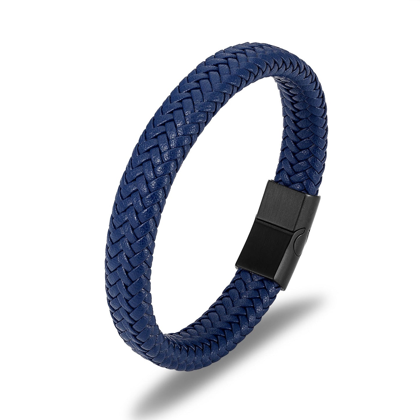 Men's Fashion Woven Leather Simplicity Stainless Steel Bracelets