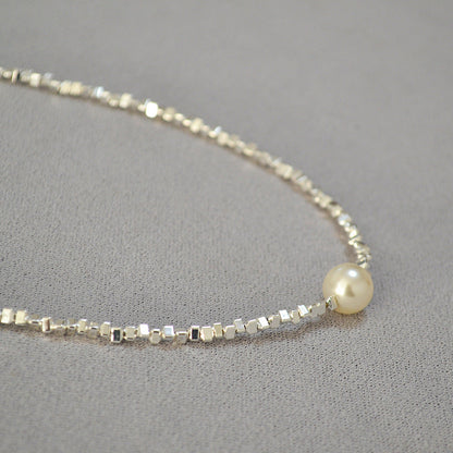 Sier Beaded Simple Short Temperamental Clavicle Necklaces