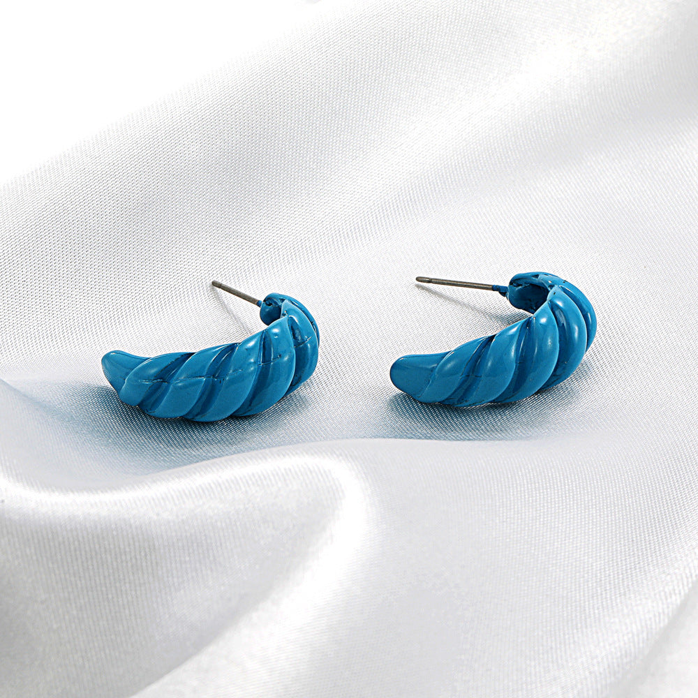 Twist Female French Style Temperament Alloy Rings