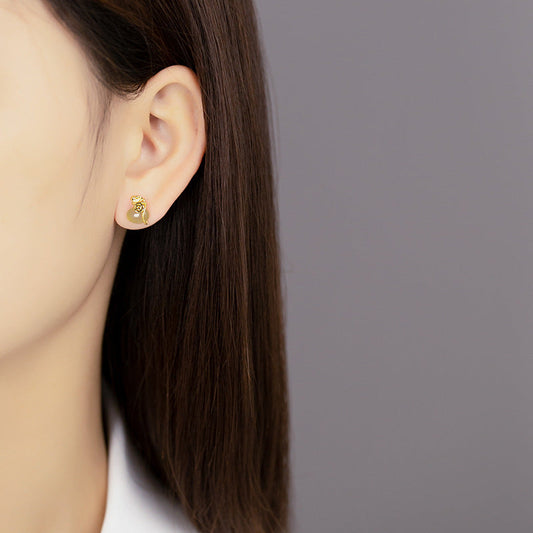 Women's Purse Jade Retro Style High Sense Earrings