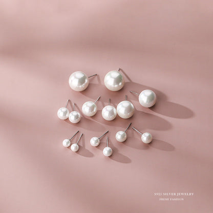 Women's Pearl Sterling Sier Korean Style Simple Earrings