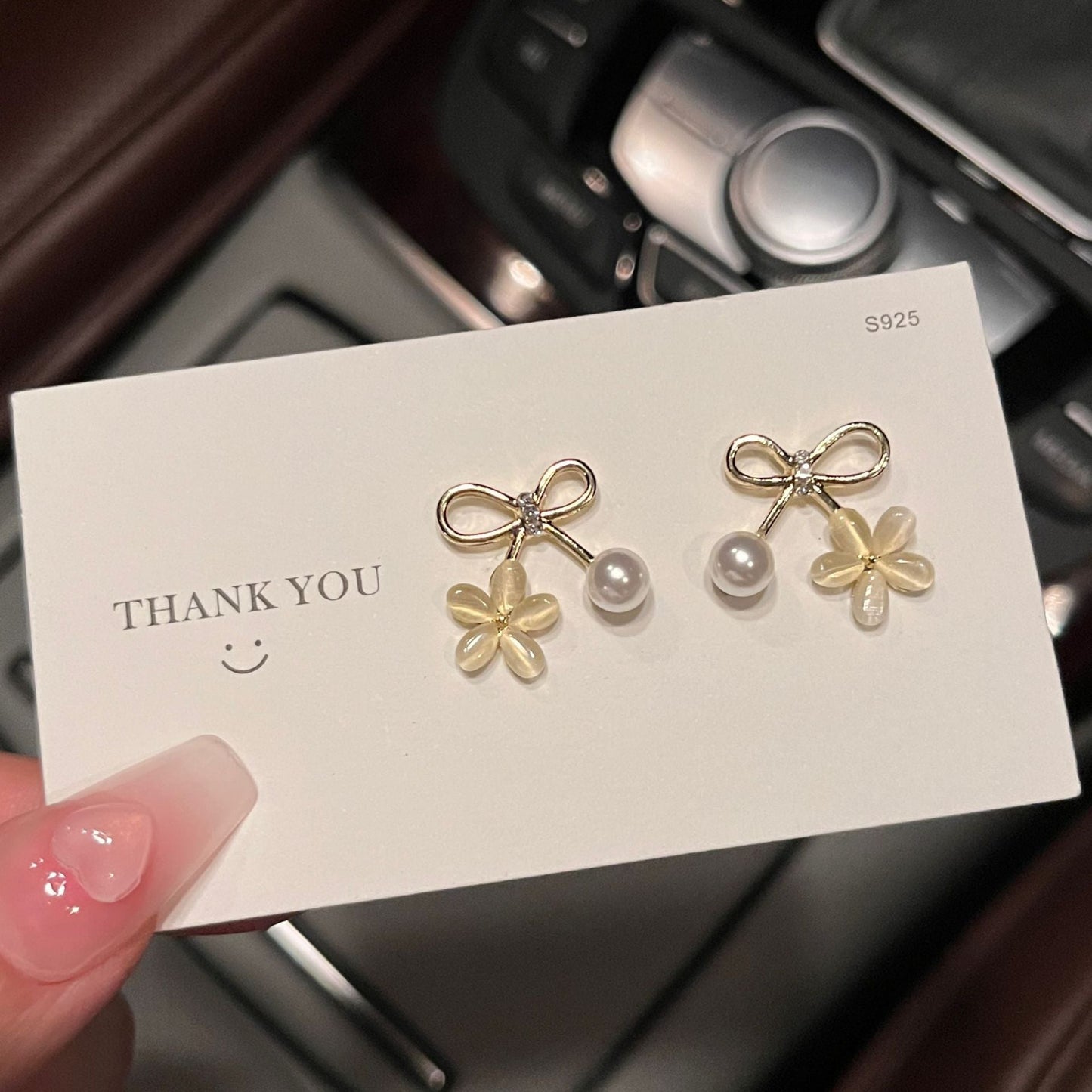 Needle French Opal Simple And Stylish Earrings