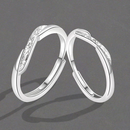 Women's & Men's & Simple Pair Of Niche Design Valentine's Rings